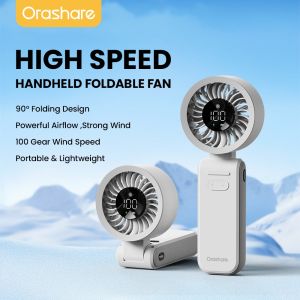 Orashare HF12 Foldable Mini Fan 4000mAh Rechargeable Portable Handheld Fan 100 Speed Strong Wind