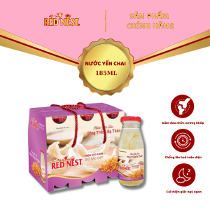 Nước yến sào chai 185ml đông trùng hạ thảo xách 6 REDNEST