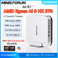 MINISFORUM AI X1 Pro Mini PC AMD Ryzen AI 9 HX 370 (12Cores/24 Threads) AMD Radeon 890M Mini Gaming PC DDR5 96GB 2TB SSD WiFi 7 BT5.4 Dual 2.5G LAN 8K Quad Output Oculink Copilot PC Office PC Gaming. 