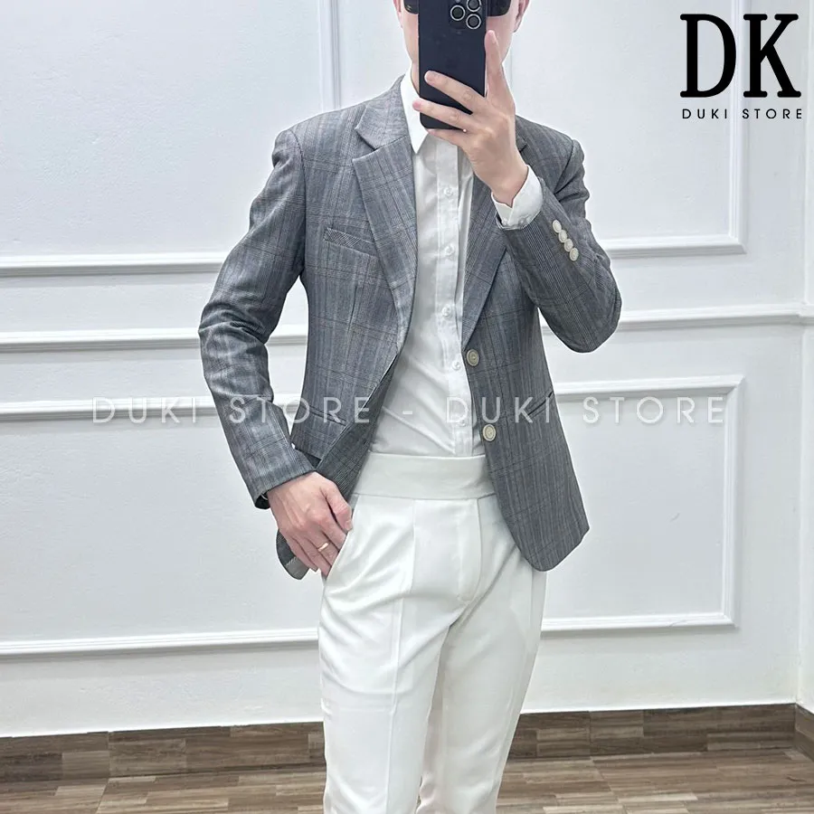 Áo vest nam kẻ caro Oecana OCNT0215 thiết kế phong cách Hàn Quốc, kiểu dáng  body, chất liệu tự nhiên cao cấp, áo vest nam hợp xu hư… | Men's blazer,  Blazer,