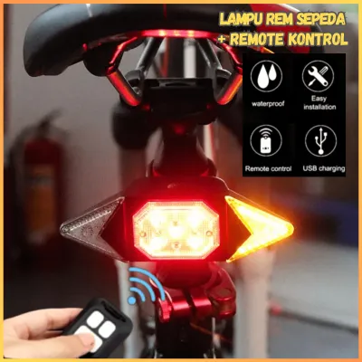 COD KIRIM CEPAT Zlate Lampu Belakang Sepeda LED Rechargeable USB 15 Lumens with Remote LY 6700 / Lampu rem sepeda belakang listrik yang di cas kedip otomatis 48 volt sensor onthel bmx gunung / Lampu belakang sepeda led charger anti air gowes tahan lama