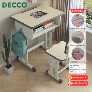 DECCO Adjustable Desk and Chair Set Student Learning Table for Home Kindergarten to Secondary School Set Meja Dan Kerusi - Fulfilled by DECCO SHOP