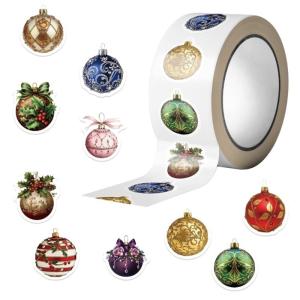 Christmas Theme Stickers Waterproof PVC Bells Designs for Electronic Devices Decoration Creative DIY Projects