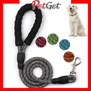 Strong Dog Leash Extra Heavy Duty Rock Climbing Rope Comfortable Padded Handle Reflective Threads