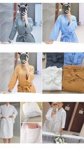 Áo Choàng Tắm Áo Choàng Ngủ Hàng Cao Cấp Cotton Dùng Trong Khách Sạn Nhà Nghỉ Spa Đi Biển Đi Ngủ
