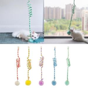 Cửa Treo nảy mùa xuân + pompoms mèo Đồ chơi hình thú cưng Mèo cung cấp Mèo nhảy Đồ chơi tập luyện