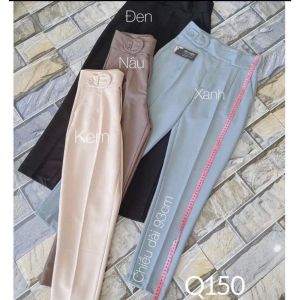 Quần baggy đai vuông cúc bấm Quần vải nữ cúc lệch chất vitex không bai xù vải -XMTĐ-mã 264