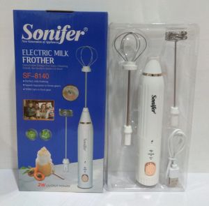 Sonifer Milk Frother Spiral / Spring Mixer Portable 2 Mata Pengaduk Kopi Susu Foamer Baterai Cas SF-8140