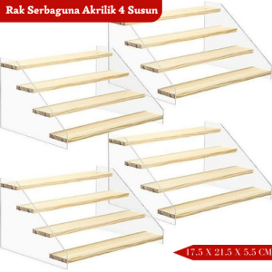 Rak Kosmetik Makeup Rak Kayu Aesthetic Rak susun 4 /Rak cosmetik organizer/Rak parfum /Rak lipstik serbaguna Rak Susun 4 Bumbu