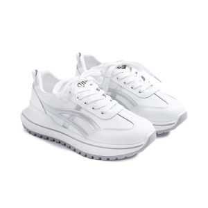 white sepatu sport cewek korean style kekinian kets fashion rubber chunky shoes for women sapatos casual sneakers