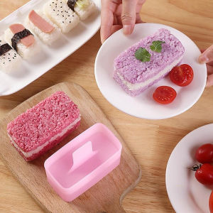 Rectangular Musubi Making Kit Sushi Mold Rectangular Layer Mold Box Scoop Onigiri Meat Press Plate Rice Ball Press Tool