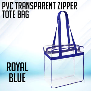 PP Supplies - Clear Transparent PVC Tote with Zipper Closure