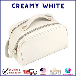 Large Capacity Cosmetic Makeup Bag PU Leather Portable Cosmetic Bag Storage Bag Handbag for Travel Bag Organizer Makeup Organizer