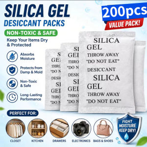 200Pcs 1Gram Silica Gel Packets Premium Moisture Absorbers Desiccant Packs for Home Storage UseSilica Gel 1gm Silica Gel Desiccant Moisture Absorber Sachets Anti-Mold For Snack & Jewelry