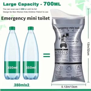 TÚI ĐI VỆ SINH DI ĐỘNG COMBO 2 TÚI 700ML | TÚI TIỂU KHẨN CẤP XE HƠI DU LỊCH XE KHÁCH MINI GẤP GỌN