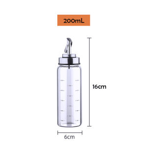 Locaupin Kitchen Soy Sauce Oil Dispenser Bottle High Borosilicate Glass Leakproof Container With Auto Cap Stopper Non-Slip