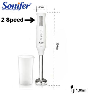 SONIFER HAND BLENDER 2 SPEED Stainless Steel FREE Gelas Takar 700 ml