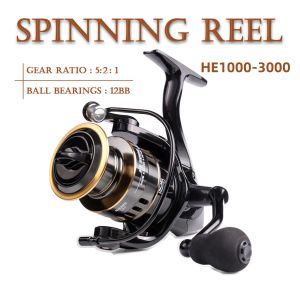 MQQ รอกตกปลา บอลเหล็กถนัดมือ 5:2:1 : 2000-7000Series รอกสปินนิ่ง โลหะ แข็งแรง กริปจับสีสวย (พร้อมส่ง) ตกปลา อุปกรณ์ตกปลา Fishing