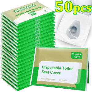【COD 】50pcs/sheets Flushable Travel Disposable Toilet Seat Covers for Adults Kids Training