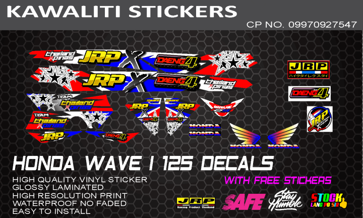 Jrp Sticker Honda Wave I 125 JRP Sticker Decals | Lazada PH