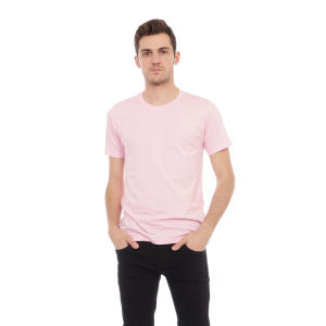 Kaos Polos Pria Oneck Lengan Pendek Bahan Katun Combed 30s Warna Pink Baby