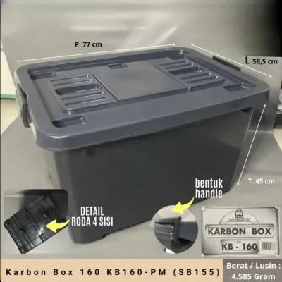 Box Container Hitam / Karbon Box (40 70 100 140 160 & 180 Liter)