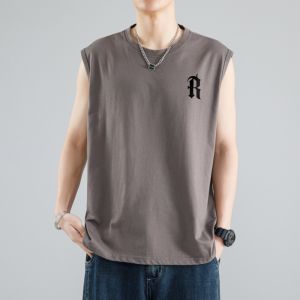 无袖T恤男士夏季薄款冰感潮牌运动休闲坎肩背心时尚百搭宽松上衣