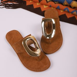 [Free Shipping] Metal Square Buckle Fashion Sandals For Women 2026 Summer New Style Square Toe Open-Toe Wedge Heel Sandals