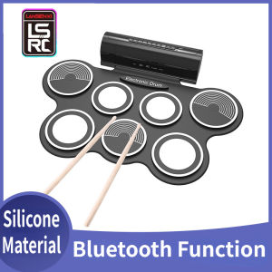 LSRC 7-sided portable learning and performance for beginners electronic drum stand tabletop hand roll dual foot pedal electronic drum dual speaker with MIDI