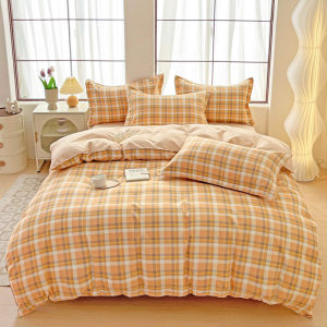 Plaid High Quality Flatsheet Set Ikea Style Bedsheet Pillowcase Single/Super Single/Queen/King/Super King