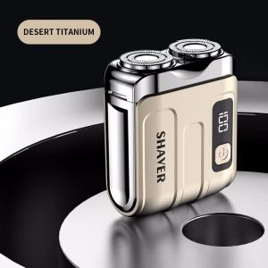 【SG Local Stock】Mini Electric Shaver USB Rechargeable Dual Blade Razor with LED Display Christmas Gift for Men