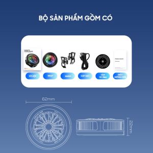 Quạt sò lạnh tản nhiệt điện thoại K5 (Y5) đóng băng bề mặt có ngàm kẹp rời giảm nhiệt nhanh hỗ trợ tăng FPS Gaming Liên Quân PUBG