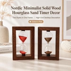 OUREAL 3/5 phút Đồng hồ cát bằng gỗ Sáng tạo Trang trí Đồng hồ cát  Di động Đồ trang trí bàn làm việc mini