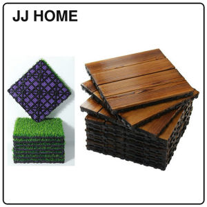 【JJ HOME】Wooden/ Grass Deck Tiles Outdoor DIY Garden Patio Courtyard Interlocking