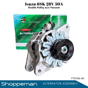 Isuzu 6SK ALTERNATOR ASSEMBLY 28V 50A Double Pulley without Vacuum FYD126-MI K-HYBRID