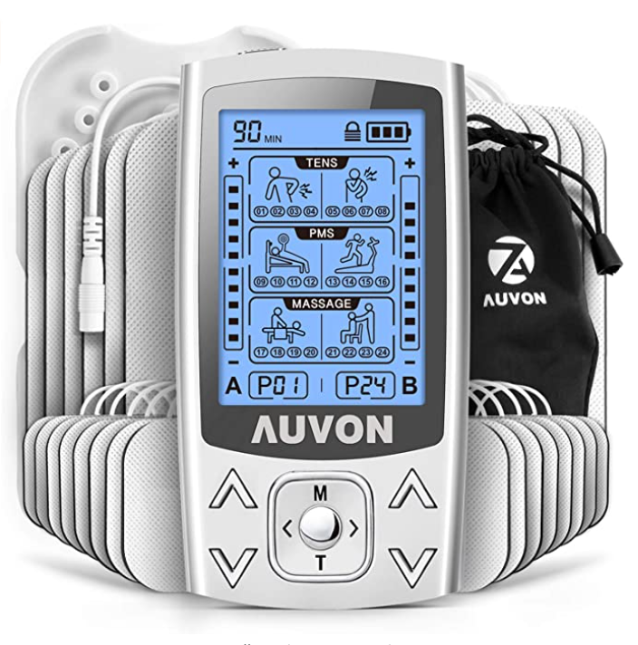 AUVON Dual Channel TENS EMS Unit 24 Modes Muscle Stimulator for Pain