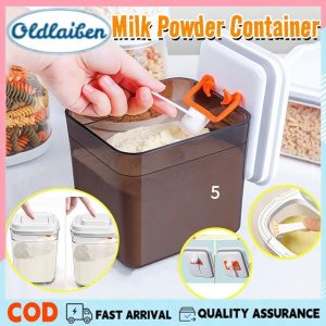 Oldlaiben Baby Milk Powder Storage Container Press-type Food Sealed Box Vacuum Moisture-proof With Spoon
