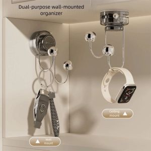 ZM10Q INS Suction Cup Hooks No-punch Wall Hanging Coat Hanger Reusable Strong Load Bearing Clothes Storage Rack for Door Rear