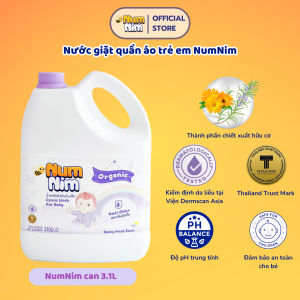 Nước giặt quần áo cho bé NumNim Thái Lan thành phần hữu cơ dịu nhẹ - Khử mùi (Anti Odor) - 3.1L - Hàng Chính Hãng
