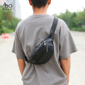 ABOSOLE Fashion Mens Chest Bag Waist Bag Waterproof PU Bag Sports Bag Large Capacity Casual Bag Cross Body Bag Outdoor Fitness Bag Travel Bag Cycling Bag Business Bag