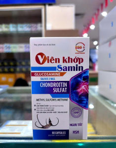 Viên bổ xương khớp SAMIN GLUCOSAMIN 1500 - Bổ sung dịch nhờn cho ổ khớp giảm thoái hóa khớp tái tạo lại sụn khớp - Hộp 60 viên