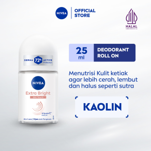 NIVEA Deodorant Roll On Brightening Silk Touch 25ml - Deodoran wanita mencerahkan brightening menutrisi kulit ketiak halus lembut dan cerah dengan wangi segar tahan lama seharian - Vitamin C Kaolin 0% alkohol cocok untuk semua jenis kulit