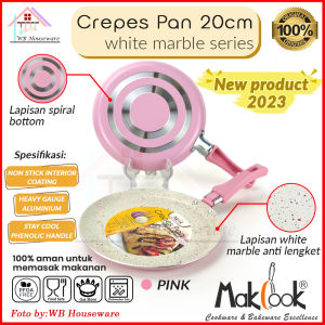 MAKCOOK Wajan Teflon / Wajan Gagang / Crepes pan / crepes maker / telfon crepes White Pink