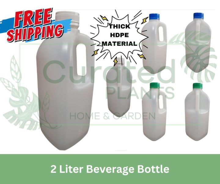 2 Liter (EMPTY) Beverage Bottle with Tamper Proof Lids / 2 Liter