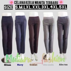 CELANA KAIN KERJA KANTOR WANITA MODEL PINGGANG KARET/ CELANA FORMAL WANITA PANJANG CELANA KERJA PEREMPUAN CELANA KERJA CEWEK CELANA BAHAN WANITA CELANA KERJA WANITA MODEL TERBARU