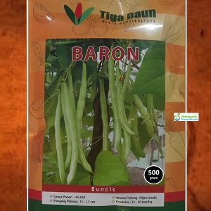 Benih Buncis BARON 500 gram Biji Hitam Cap Tiga Daun