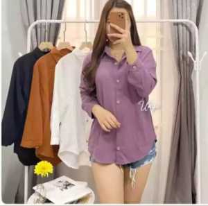 KEMEJA WANITA CRINKLE POLOS / BLUOSE CRINKLE PERMIUM / KEMEJA FORMAL KASUAL