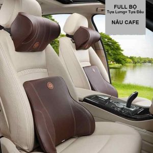 Gối Tựa Lưng - Gối Tựa Đầu Ô Tô - Gối Tựa Cổ Ô Tô - Chất Liệu Da Ruột Cao su Non Cao Cấp