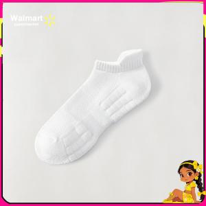 【Walmart】Men‘s Towel Bottom Tube Socks 5 Pack Thick Cotton Non Slip Cushion For Running Basketball Football Training Casual Crew Socks Breathable Mesh Anti Odor Long White Black