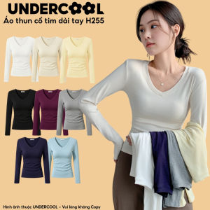 Áo Thun Cổ Tim Dài Tay Nữ UNDERCOOL Ôm Body Co Giãn Giữ Ấm Ôm Body Basic Hàn Quốc Chất Thun Lạnh 9 Màu H255